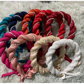 Mấn đội đầu gấm xoắn hạt trai,mấn cô dâu,mấn áo dài