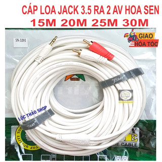 Cáp loa jack 3.5 ra 2 AV hoa sen dài 15M 20M 25M 30M CAO CẤP CHỐNG NHIỄU