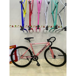 Xe đạp thể thao fixed gear và single màu Hồng gold