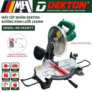 Máy cắt nhôm dekton dk-cn255tt - công suất 1800w - đường kính lưỡi 255mm - cắt nghiêng - cắt góc - motor trực tiếp