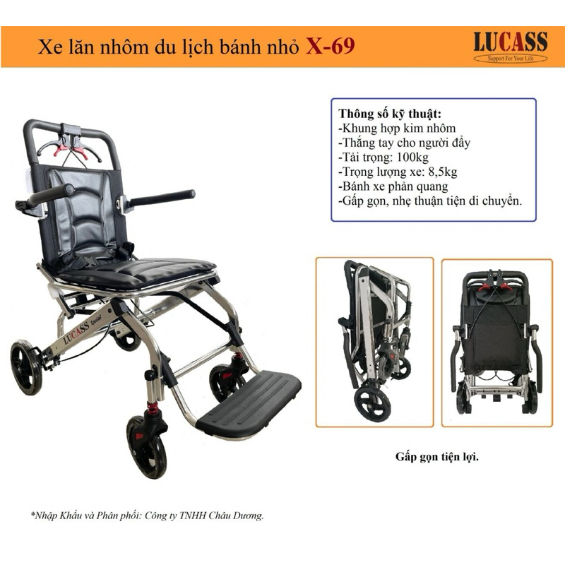 XE LĂN NHÔM DU LỊCH CAO CẤP LUCASS X-11
