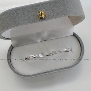 Nhẫn đôi bạc nam nữ freesize có rãnh tự chỉnh size Lii.A Silver