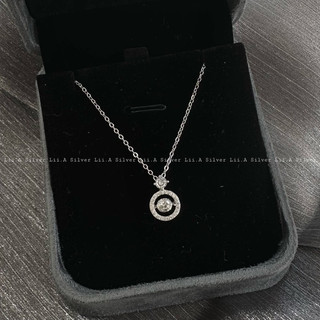 Dây chuyền bạc nữ mặt tròn đính đá nhảy Lii.A Silver