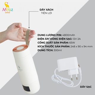 Bình đun nước pha sữa di động moaz bé bé MB-058