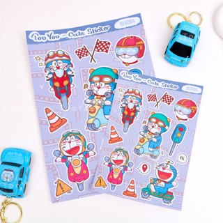 Tấm sticker Doraemon trang trí xe máy chống nước dễ thương cute TooYoo BK00814