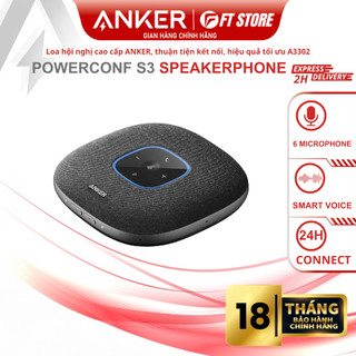 Loa hội nghị cao cấp anker a3302 s3 powerconf s3 speakerphone bluetooth 5.0, 6 micro, thoại 24h bảo hành chính hãng 18th