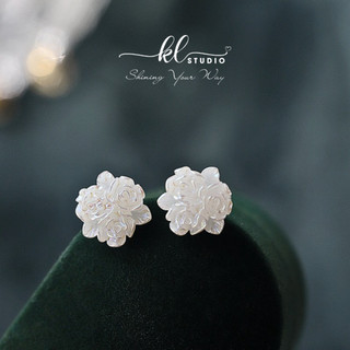  Bông Tai Hoa Hồng Trắng Viền Bạc 1.2cm Khuyên Tai Nụ Hình Hoa Màu Trắng Hoa Tai Nhỏ Hình Hoa Màu Trắng - E241 