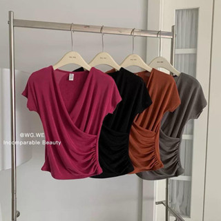 Áo thun cổ chéo chiết eo WG WE hàng QC loại 1