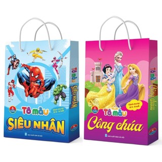 Sách - bộ 6 cuốn tô màu siêu nhân, công chúa dành cho bé 2-6 tuổi
