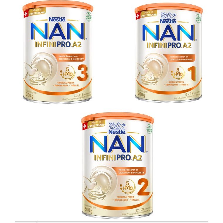 Sữa NAN INFINIPRO A2 800g số 3/2/1