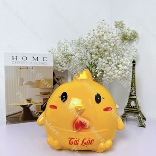 Ống tiết kiệm hình con GÀ CUTE size TO quà tặng sinh nhật, decor,Heo đất tiết kiệm  - Heo Đất Bố Bún HĐBB15