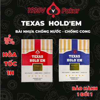 Bộ bài poker cao cấp nhựa, bộ bài poker 52 lá TEXAS HOLD'EM plastic, bộ bài tây tú lơ khơ đẹp chơi pocker - 1996V Poker