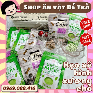 Kẹo xê matcha hình xương chó cute