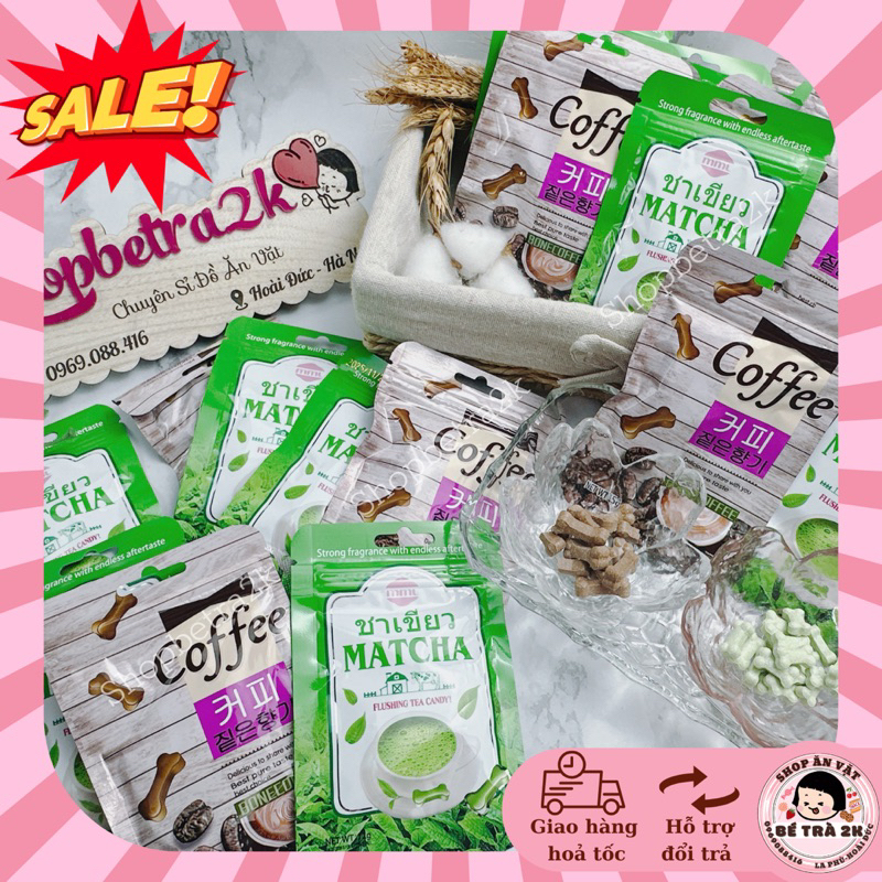 Kẹo xê matcha hình xương chó cute