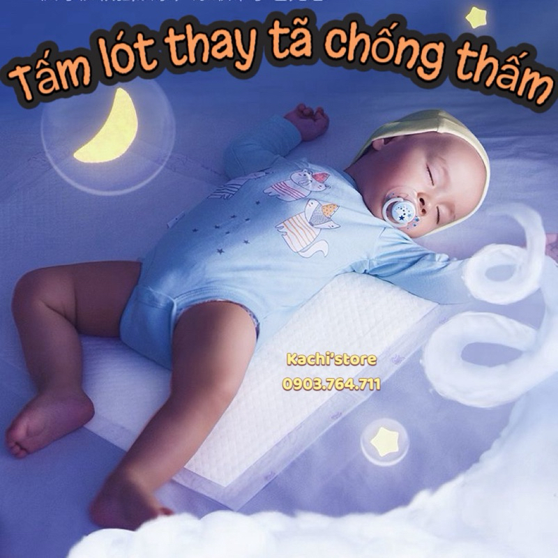 deeyeo Tấm lót chống thấm dùng 1 lần thay tã bỉm cho bé, lót sản dịch cho mẹ