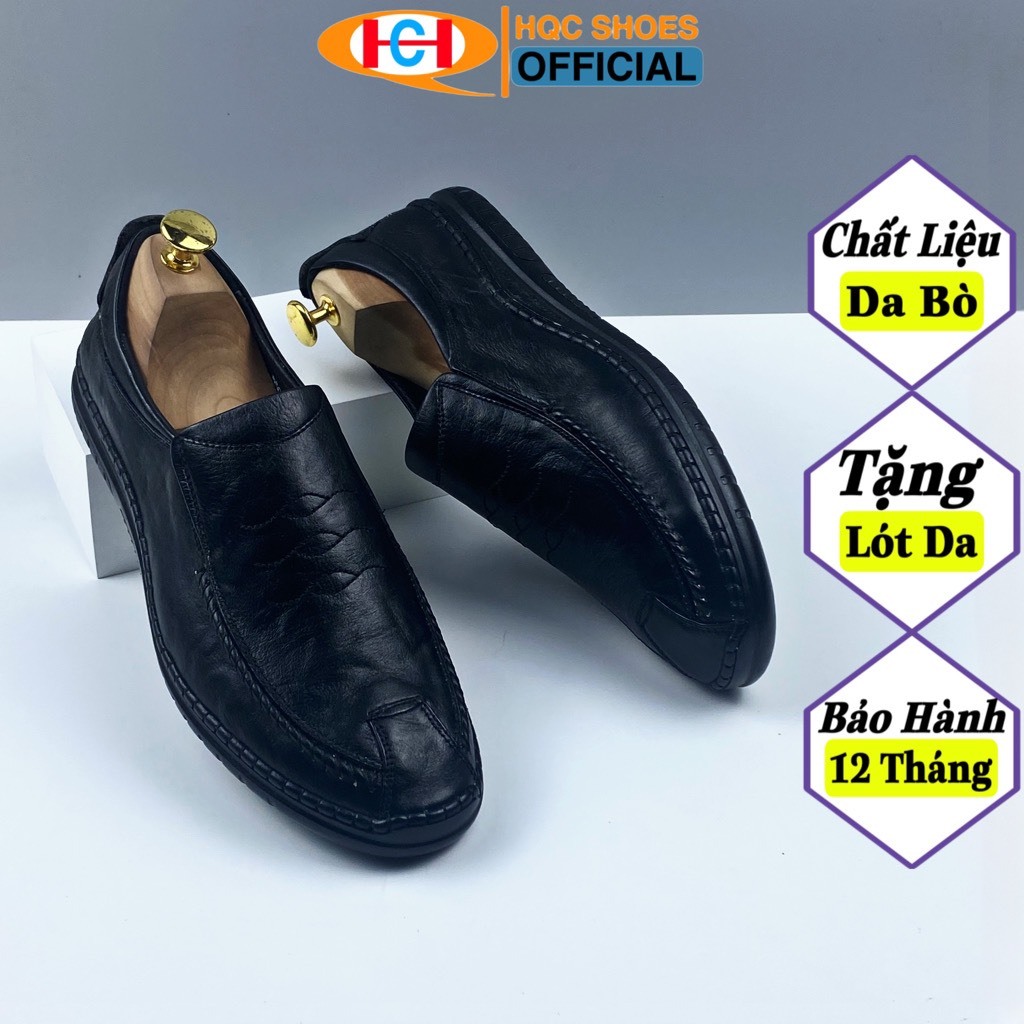 Giày lười nam da bò hàng cao cấp đế khâu chắc chắn phong cách lịch sự trung tuổi GT035