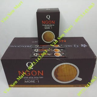 Thùng cà phê sữa Ngon Trần Quang 10 hộp giấy 400g (20 gói dài nhỏ 20g)