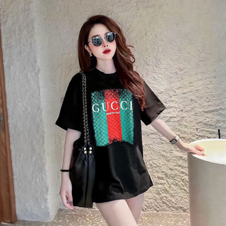 Áo Thun Cotton Khô Tay Lỡ chữ Sơn Chảy guuu sì - Unisex Oversize Hot Trend Nam Nữ