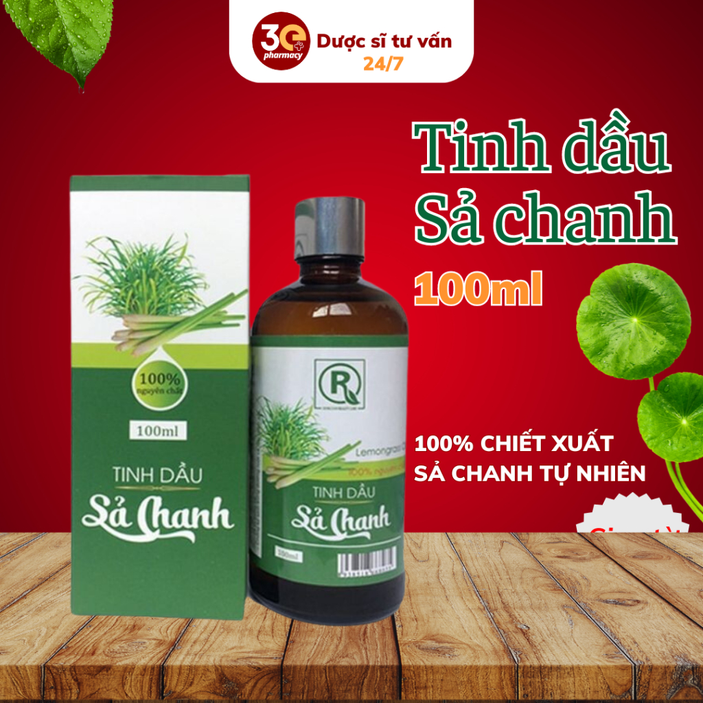 Tinh dầu sả chanh 100ml nguyên chất làm mềm mượt tóc, làm thơm phòng, xua đuổi côn trùng, xông