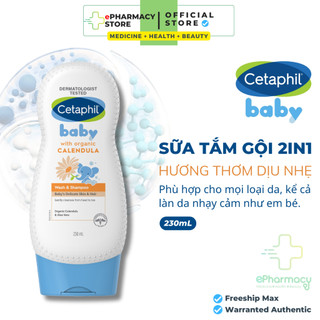 Cetaphil Baby tắm gội hữu cơ Organic - Cetaphil Baby Wash & Shampoo with Organic Calendula 230mL
