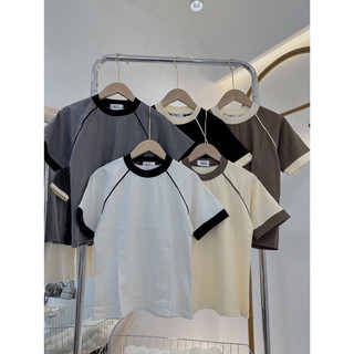 Áo baby tee trơn chạy viền hàng cotton Quảng Châu