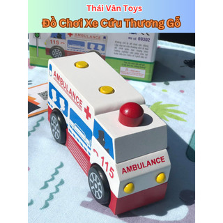 Lắp ráp xe cứu thương đồ chơi: mô hình xe gỗ cho bé | ship hỏa tốc tphcm