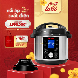 Nồi Chiên Hầm Lazychef 16IN1 - Dung Tích Lớn, Thay Thế Mọi Thiết Bị Nhà Bếp, Bảo Hành 24 Tháng