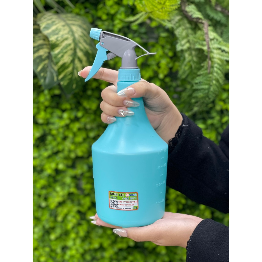 Bình xịt tưới cây 1 Lit Suvina, Màu Xanh, Nhựa HDPE Siêu bền, Phun Sương Hoặc Tia Nước