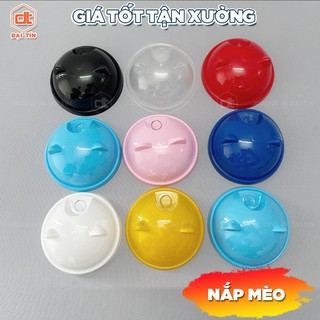 Set 50 Nắp Mèo Nhựa Cứng phi 90mm, nắp ly trà sữa, cà phê, nước ép...