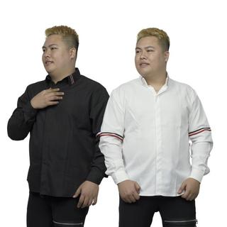 Áo sơ mi bigsize cho nam nữ kẻ sọc cổ áo, tay áo BS COUTURE