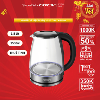 Bình siêu tốc điện đa năng 1.8 lít coex ck-5114g 1500w