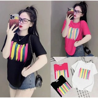 Áo thun nữ form vừa cổ tròn tay ngắn màu sắc cầu vồng trẻ trung kiểu dáng hàn quốc hàng đẹp giá rẽ hot hit bán chạy