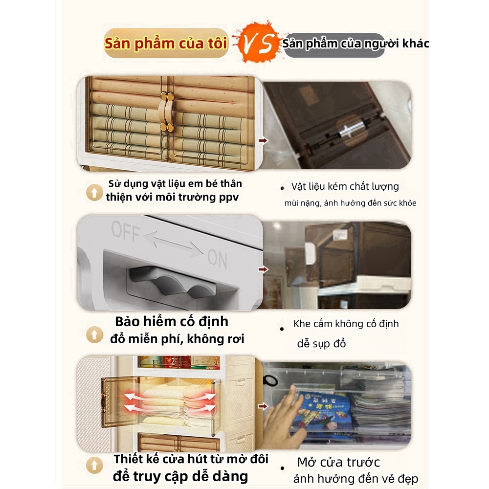 Hộp đựng không cần lắp đặt, tủ trưng bày hàng hóa gia đình, tủ đựng đồ ăn nhẹ, quần áo, đồ chơi có thể gấp gọn, xoay 360 | BigBuy360 - bigbuy360.vn