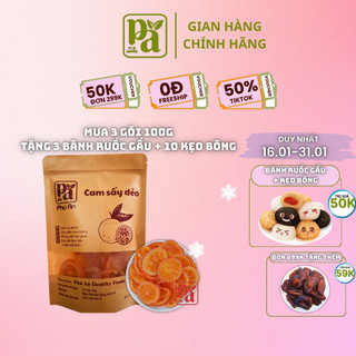 Cam sấy dẻo Phú An 100g món ăn vặt ngon, mứt cam sấy ngon lạ miệng quà Tết 2024