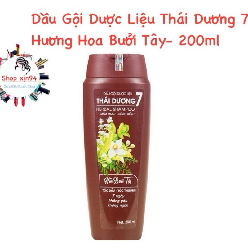 Mới-Dầu Gội Dược Liệu Thái Dương 7 Hương Hoa Bưởi Tây 200ml