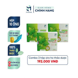 Combo 3 Hộp Siro Ho Cho Bé Decicof 3M Chiết Xuất Thảo Dược Giúp Giảm Ho, Long Đờm, Hết Đau Rát Họng Hộp 10 ống x 10ml