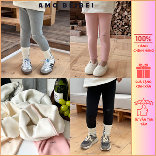   G012402  Quần legging lót lông bé gái Ambb.kids chất thun bông dày lót lông mềm mại cực ấm có ba màu. 