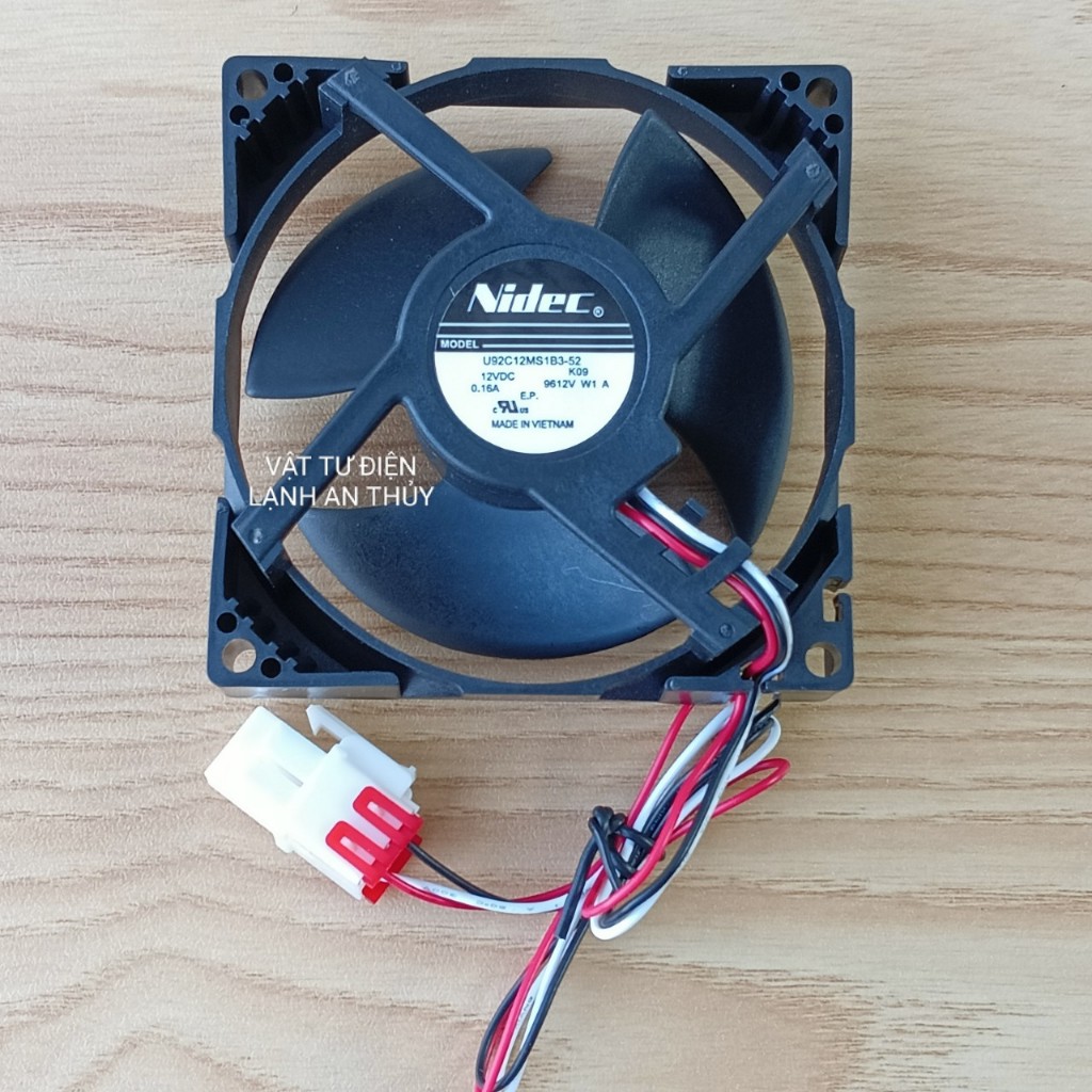 QUẠT TỦ LẠNH SAMSUNG NIDEC 12V 3 DÂY (ZẮC TO) - Quạt tản nhiệt SAMSUNG nidec KT 9cm x 9cm