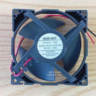 Quạt tủ lạnh nmb 12v 2 dây - quạt tản nhiệt nmb kt 9cm x 9cm