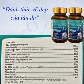 Viên Uống Trắng Da Glutathione 1200mg, Giúp da đều màu, cải thiện độ ẩm