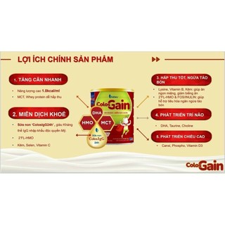 [Có mã QR tích điểm] Sữa bột Colos Gain 0+,1+ 800g (Date mới)