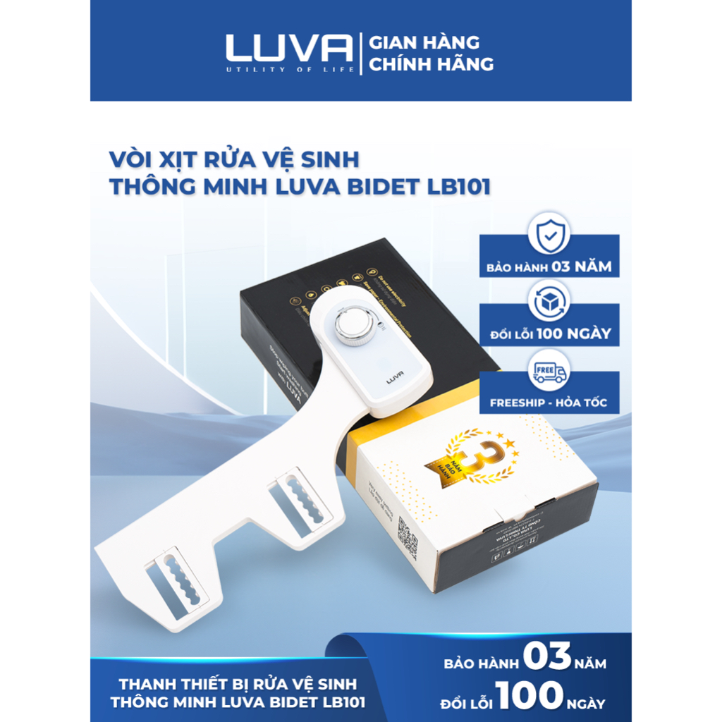 Vòi xịt, vòi rửa vệ sinh thông minh LUVA BIDET LB101, BH 3 năm, đổi lỗi 100 ngày