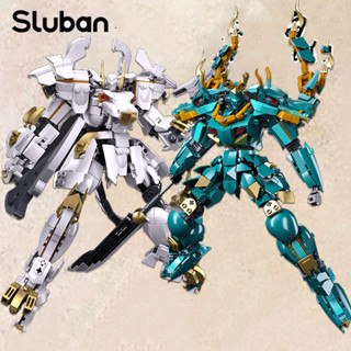 Đồ chơi Lắp ráp Mô hình Sluban B1235 1236 SƠN HẢI KINH ĐIỂN THANH LONG CƠ GIÁP THIÊN VƯƠNG BẠCH HỔ CƠ GIÁP TƯỚNG BAIMANG