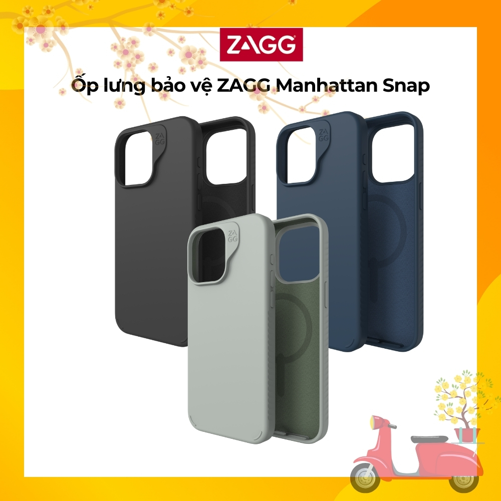 Ốp lưng cao cấp ZAGG cho iPhone 15 Pro Max - vật liệu Graphene, kháng khuẩn, chống sốc - dòng Snap hỗ trợ Magsafe