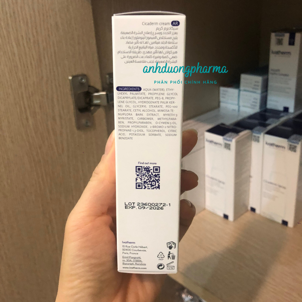 Kem Dưỡng Phục Hồi Da Cicaderm IVATHERM Làm Lành Tổn Thương, Ngăn Ngừa Hình Thành Sẹo - Tuýp 40ml