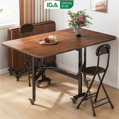 Bàn ăn gấp gọn thông minh tiết kiệm diện tích mặt gỗ mdf phủ melamin chống xước IGA - GM107