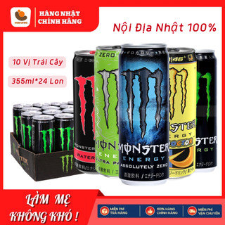 Thùng 12 lon nước tăng lực monster ultra paradise 355ml đủ vị nhật bản [ t8/2025