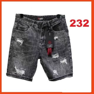 Quần short jean nam màu xám xước chất bò - quần short ngắn nam co giãn thời trang cao cấp Luty_shop90 ms300