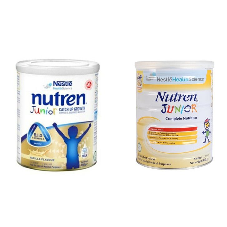 Sữa bột Nutren Junior 850g và 800g