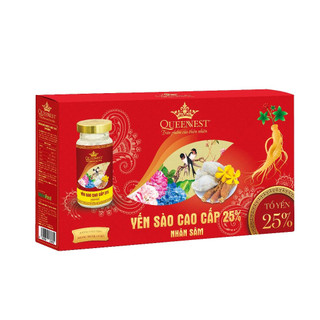 YẾN SÀO CAO CẤP 25% QUEENNEST NHÂN SÂM - 150ML (Hộp 6 Hũ)